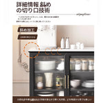 モダンな多層板キャビネット｜ガラス扉とセラミック天板付き｜収納力抜群のデザイン家具 fcr-4826
