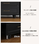 オシャレな多層板製テレビ台｜ガラス扉付き収納付きリビング用黒色キャビネット fcr-4828
