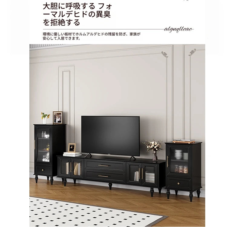 モダンデザイン センターテーブル 多層板製 クラシックブラック おしゃれ収納付き リビングルームに最適 fcr-4829