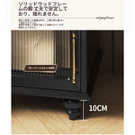 モダンデザイン ナイトテーブル 多層板＆ガラス製 アウトレット特価 収納付き 寝室・リビングに最適 fcr-4830