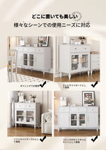 洗練されたデザインのキャビネット – 高品質多層板とガラス製、エレガントな収納家具でリビング空間を華やかに演出。 fcr-4833