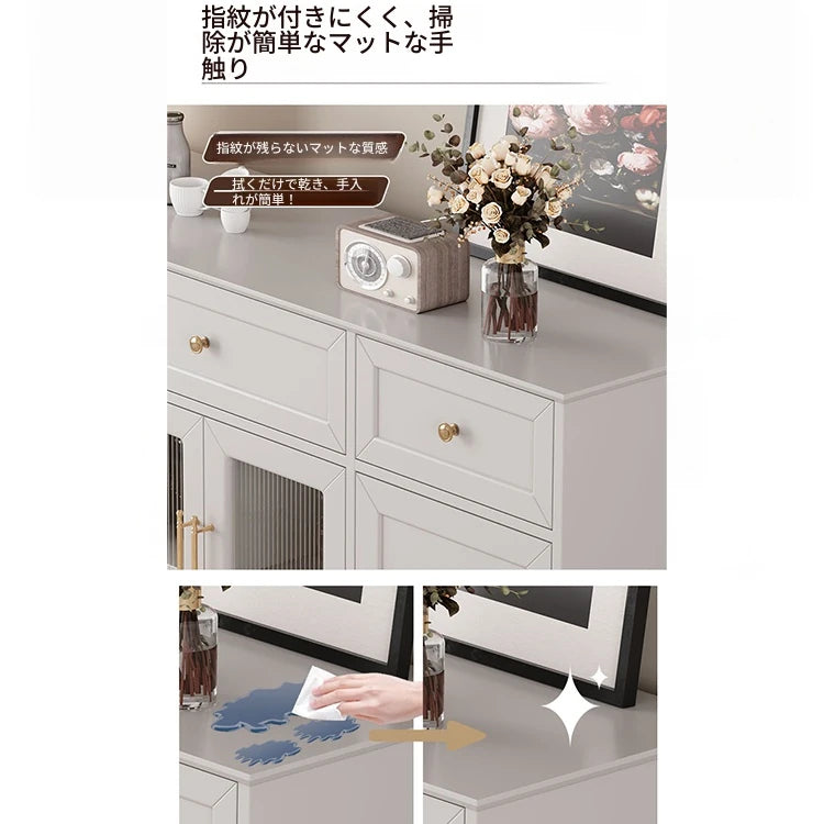 洗練されたデザインのキャビネット – 高品質多層板とガラス製、エレガントな収納家具でリビング空間を華やかに演出。 fcr-4833