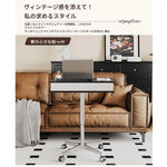 センターテーブル 多層板＆アルミニウム合金製 折りたたみ機能付き モダンデザイン 移動便利なキャスター付き fcr-4834