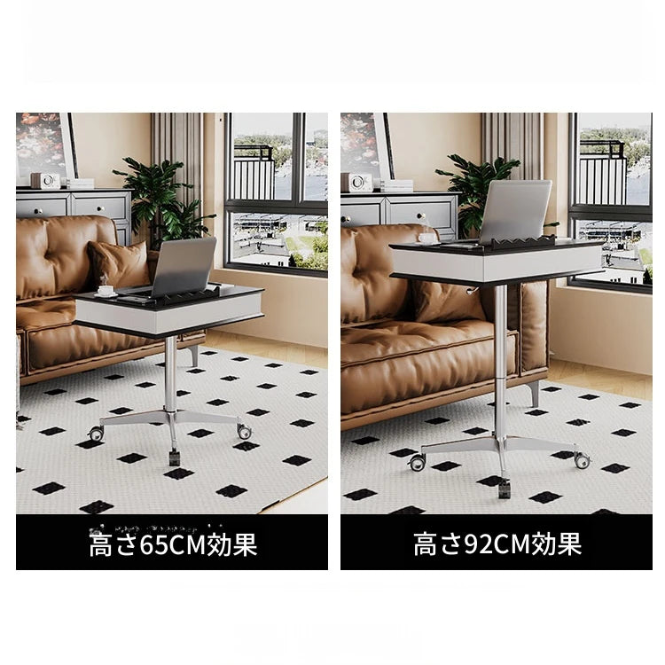 センターテーブル 多層板＆アルミニウム合金製 折りたたみ機能付き モダンデザイン 移動便利なキャスター付き fcr-4834