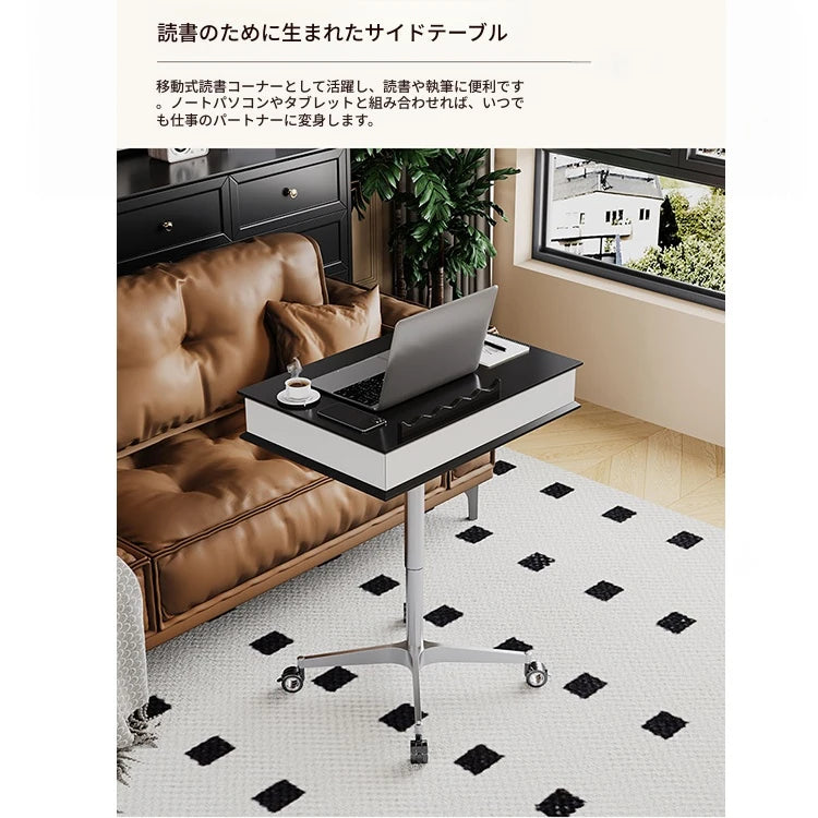 センターテーブル 多層板＆アルミニウム合金製 折りたたみ機能付き モダンデザイン 移動便利なキャスター付き fcr-4834