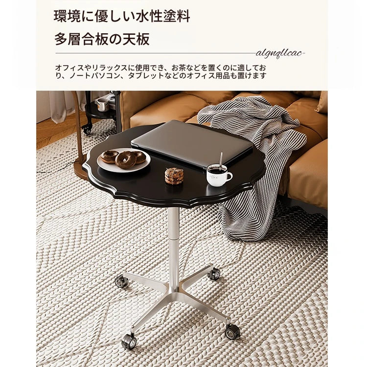 おしゃれなセンターテーブル｜多層板とアルミニウム合金製｜移動も簡単なキャスター付きデザイン fcr-4836