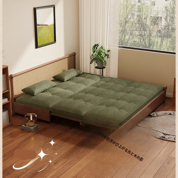 フレンチヴィンテージ風 無垢材ソファーベッド｜伸縮?折りたたみ式 直線型 オーク材 リビング用 fgmy-0203-25