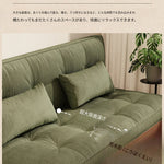 フレンチヴィンテージ風 無垢材ソファーベッド｜伸縮・折りたたみ式 直線型 オーク材 リビング用 fgmy-0203-25