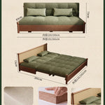 フレンチヴィンテージ風 無垢材ソファーベッド｜伸縮・折りたたみ式 直線型 オーク材 リビング用 fgmy-0203-25