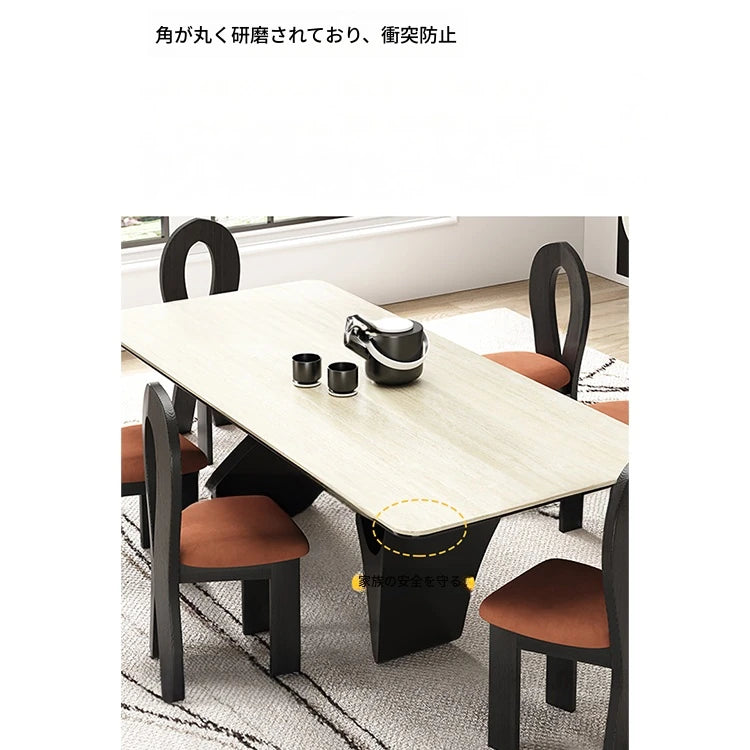 モダンセラミックテーブル 多層板デザイン おしゃれなダイニングテーブル シンプルでスタイリッシュ家具 fhmj-5027