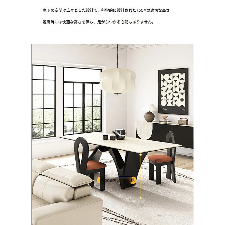 モダンセラミックテーブル 多層板デザイン おしゃれなダイニングテーブル シンプルでスタイリッシュ家具 fhmj-5027