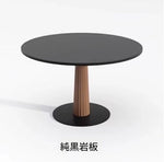 アッシュ材セラミック製のモダンラウンドテーブル｜スタイリッシュで機能的なダイニング家具 fhmj-5036