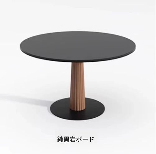 アッシュ材セラミック製のモダンラウンドテーブル｜スタイリッシュで機能的なダイニング家具 fhmj-5036