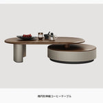 モダンデザインの無垢材センターテーブル | 多層板・合成皮革・ステンレス仕様 | 洗練されたリビング空間を演出 fhmj-5040
