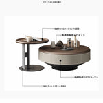 モダンデザインの無垢材センターテーブル | 多層板・合成皮革・ステンレス仕様 | 洗練されたリビング空間を演出 fhmj-5040