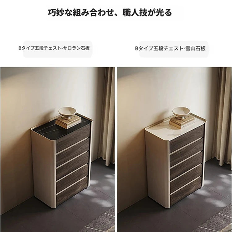 モダンデザイン多層板キャビネット｜セラミック＆PUレザー仕上げ｜収納力抜群のインテリア家具 fhx-4578