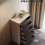 モダンデザイン多層板キャビネット｜セラミック＆PUレザー仕上げ｜収納力抜群のインテリア家具 fhx-4578
