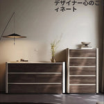 モダンデザイン多層板キャビネット｜セラミック＆PUレザー仕上げ｜収納力抜群のインテリア家具 fhx-4578