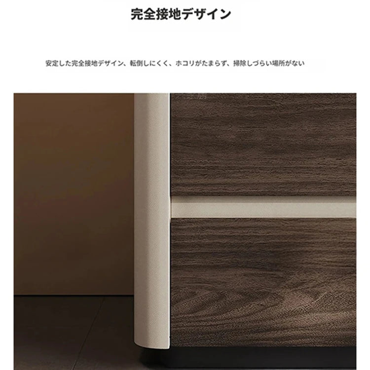 モダンデザイン多層板キャビネット｜セラミック＆PUレザー仕上げ｜収納力抜群のインテリア家具 fhx-4578