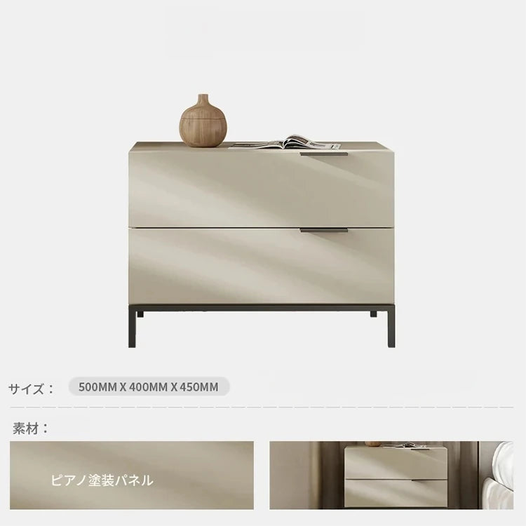 スタイリッシュな無垢材ナイトテーブル - モダンデザインでおしゃれな収納を実現！ fjd-4729
