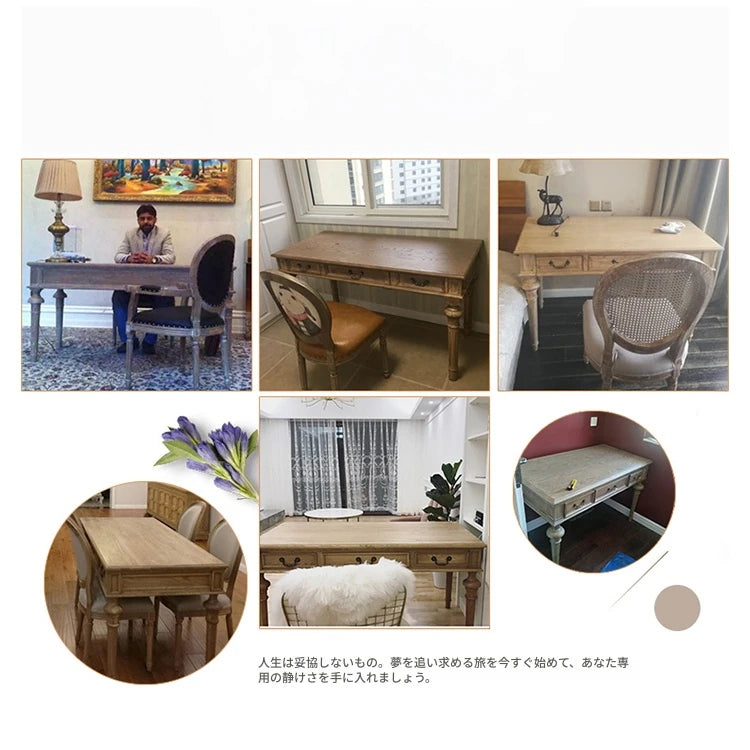 オーク多層板テーブル｜洗練されたデザインの書斎デスク｜収納付きナチュラルスタイル fljgj-2109