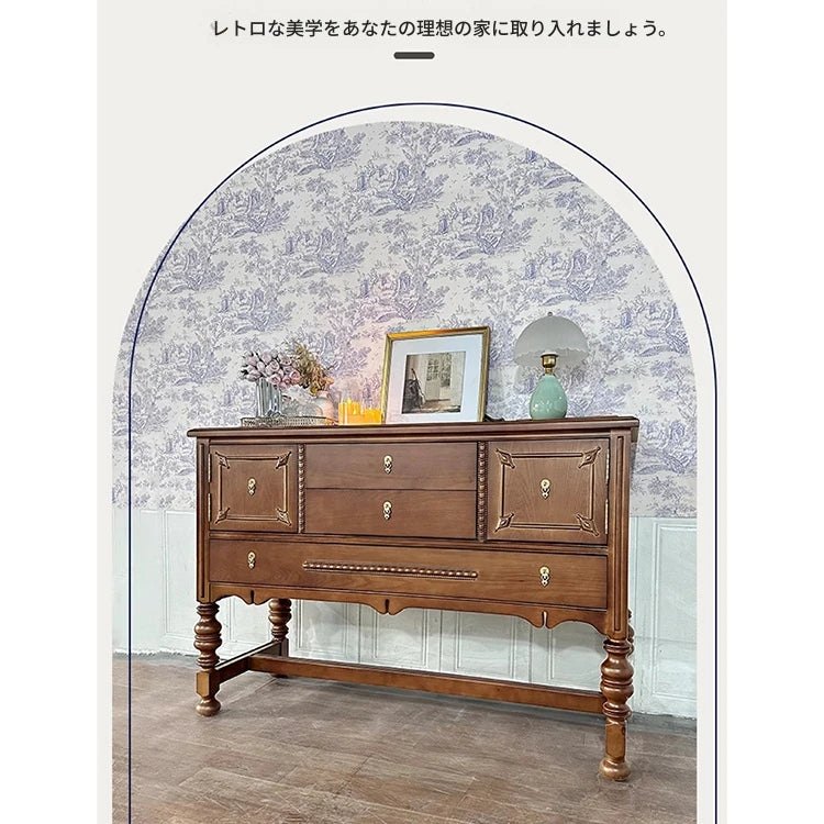 オーク多層板キャビネット　クラシックデザイン　収納力抜群　インテリア家具 fljgj-2130