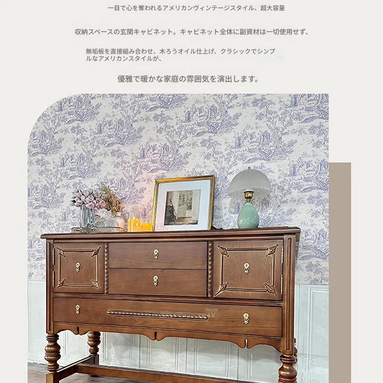 オーク多層板キャビネット　クラシックデザイン　収納力抜群　インテリア家具 fljgj-2130