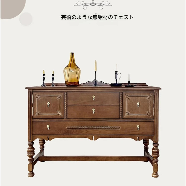 オーク多層板キャビネット　クラシックデザイン　収納力抜群　インテリア家具 fljgj-2130