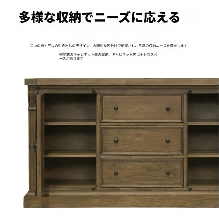 オーク多層板キャビネット - クラシックデザインの収納ソリューションで、インテリアを格上げ！ fljgj-2148