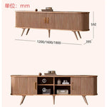 モダンデザインのテレビ台 - 木製、リブ加工、収納スペース付き、温かみのあるナチュラルカラー fls-5334