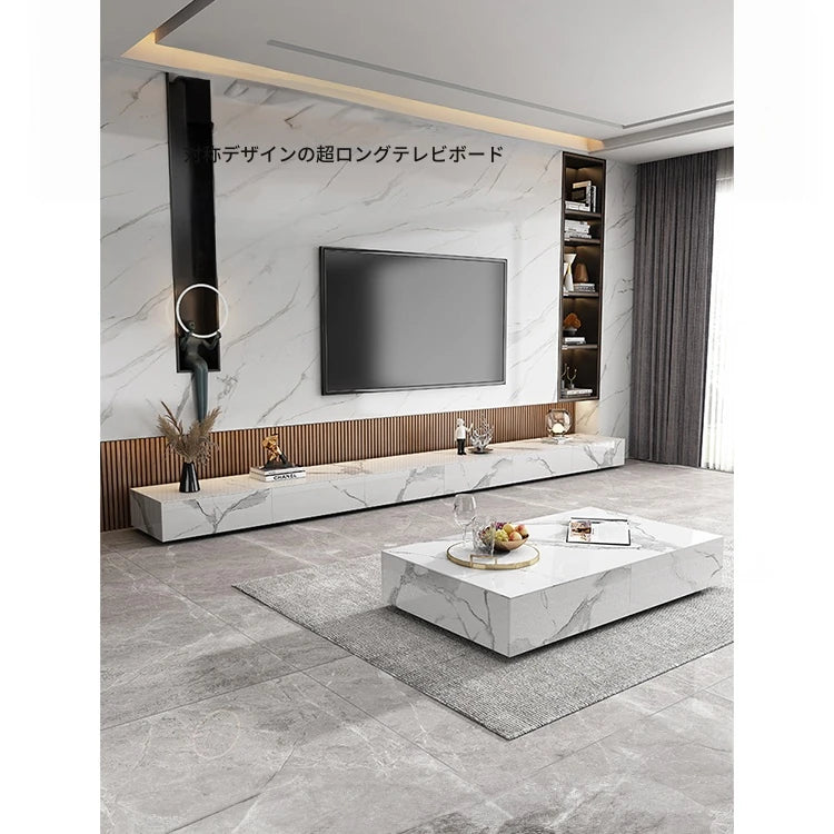 セラミックパイン製のスタイリッシュなテレビ台・コーヒーテーブルセット - モダンインテリアに最適 flsd-5184