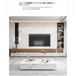 セラミックパイン製のスタイリッシュなテレビ台・コーヒーテーブルセット - モダンインテリアに最適 flsd-5184