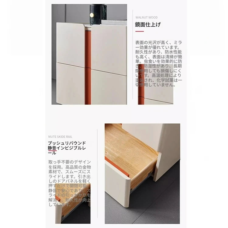 モダンデザイン ナイトテーブル 中密度繊維板 パイン セラミック仕上げ スタイリッシュ収納オプション flsd-5189