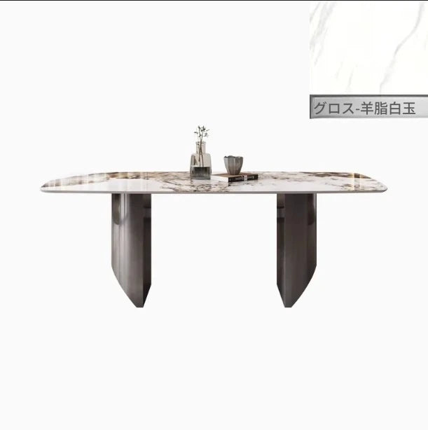 セラミック多層板ステンレス製モダンテーブル - エレガントなデザインでリビングを引き立てる！ flsd-5190