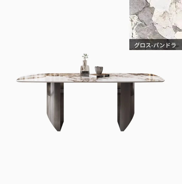 セラミック多層板ステンレス製モダンテーブル - エレガントなデザインでリビングを引き立てる！ flsd-5190