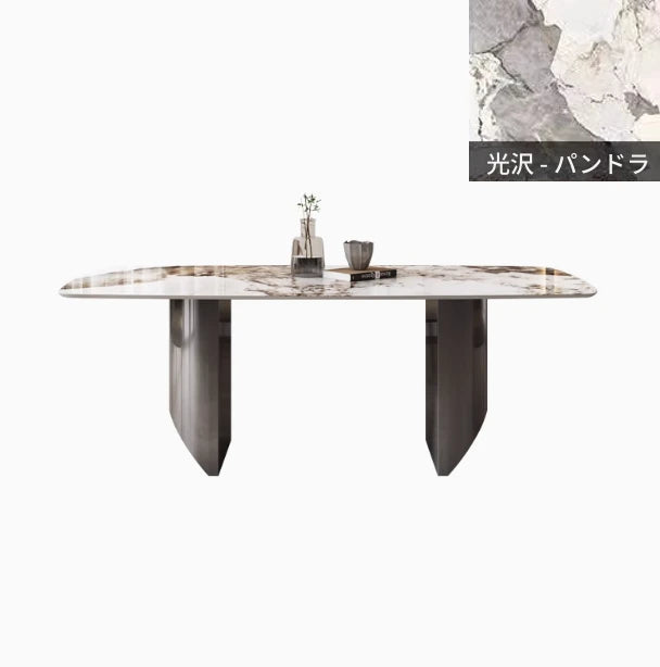 セラミック多層板ステンレス製モダンテーブル - エレガントなデザインでリビングを引き立てる！ flsd-5190