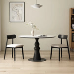 テーブル ホワイト ブラック カラー1 セラミック 無垢材 多層板 fmc-3762