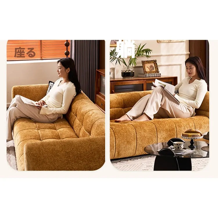 ソファー イエロー ブラック グリーン ブルー パイン シリコンフィル シェニール fmdgz-3715