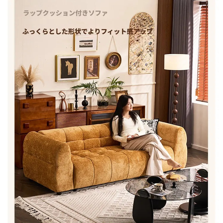 ソファー イエロー ブラック グリーン ブルー パイン シリコンフィル シェニール fmdgz-3715