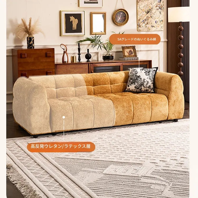 ソファー イエロー ブラック グリーン ブルー パイン シリコンフィル シェニール fmdgz-3715