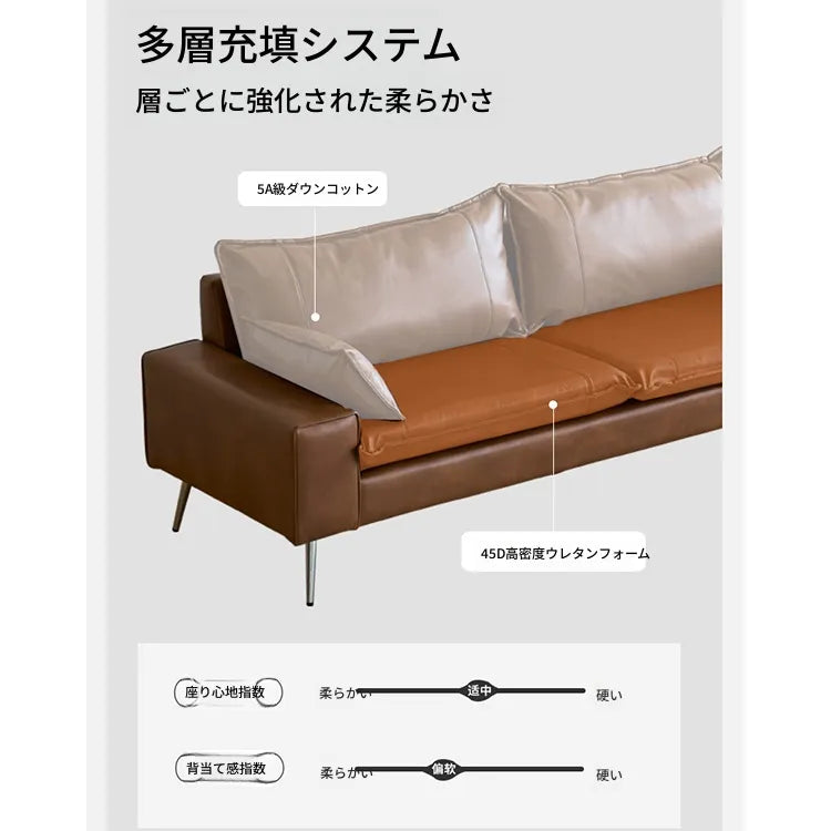 ソファー ブラウン カラー1 無垢材 シリコンフィル ステンレス 合皮 fmdgz-3726