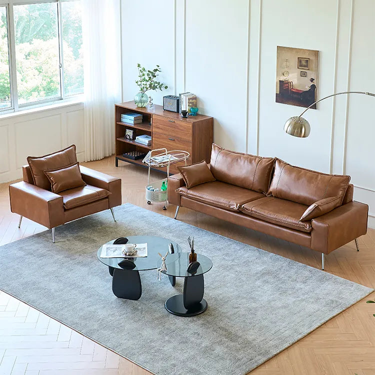 ソファー ブラウン カラー1 無垢材 シリコンフィル ステンレス 合皮 fmdgz-3726