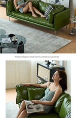 ソファー グリーン ライトブラウン 無垢材 シリコンフィル 合皮 fmdgz-3728