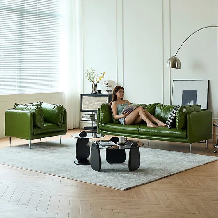 ソファー グリーン ライトブラウン 無垢材 シリコンフィル 合皮 fmdgz-3728