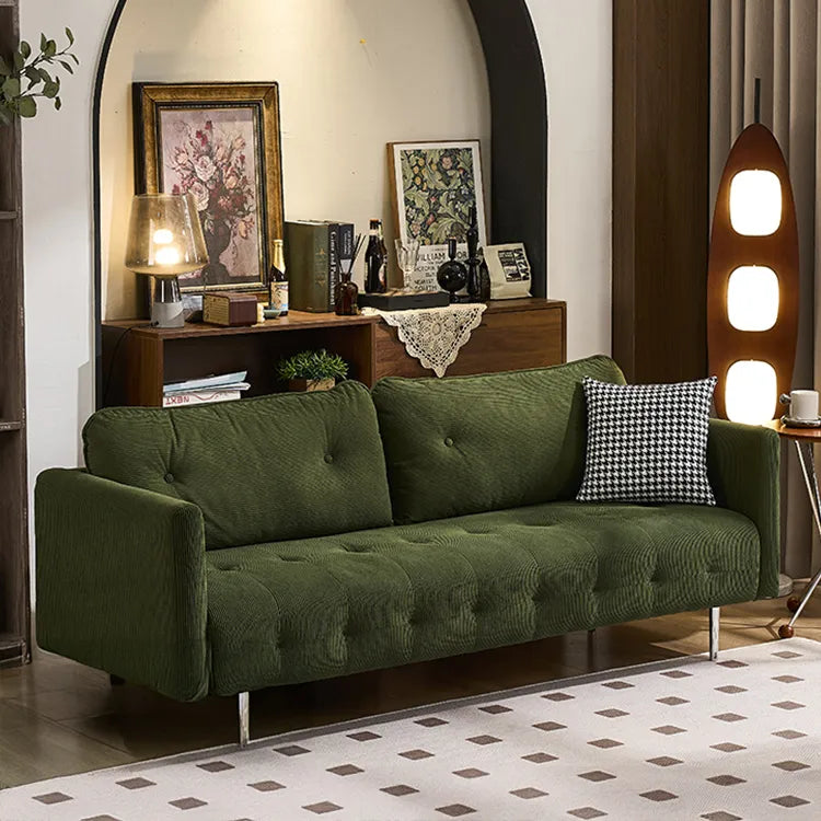 ソファー グリーン ライトブラウン ベージュ イエロー 無垢材 シリコンフィル コーデュロイ fmdgz-3740