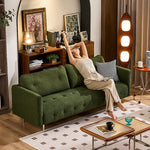 ソファー グリーン ライトブラウン ベージュ イエロー 無垢材 シリコンフィル コーデュロイ fmdgz-3740