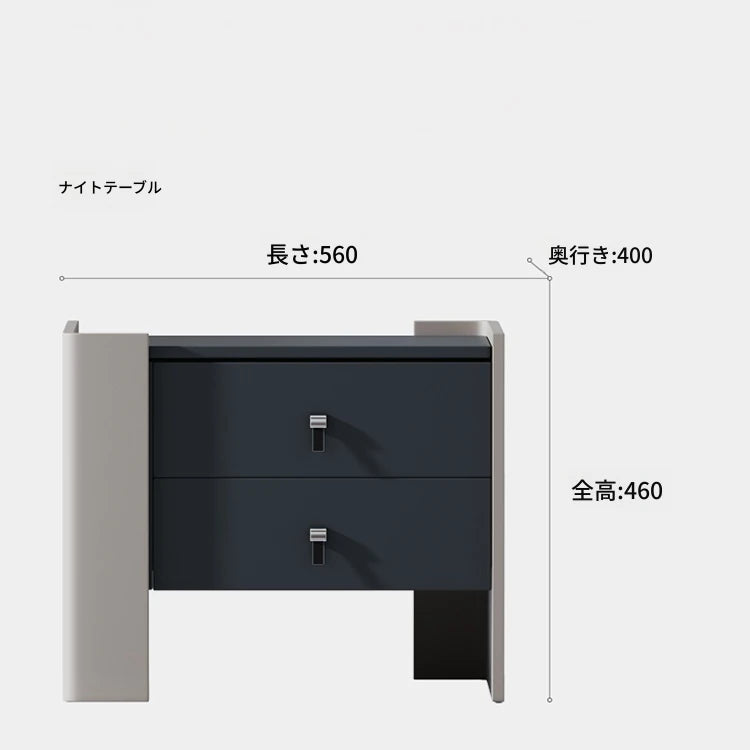 シンプルでスタイリッシュなオーク多層板ナイトテーブル - PUレザー引き出し付き、モダンなインテリアに最適！ fmfd-5057