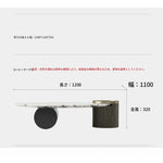 センターテーブル 大理石デザイン 多層板 ステンレス製 おしゃれなリビング家具 収納付き fmfd-5063