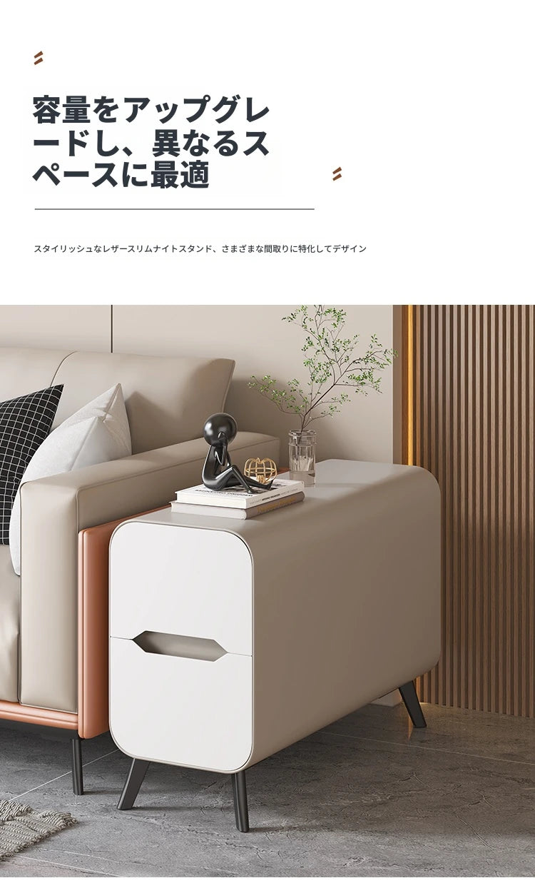 パイン材使用のモダンセンターテーブル｜PUレザー仕上げのスタイリッシュなデザイン fmxjs-5347