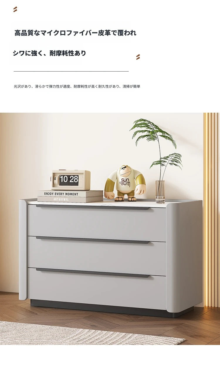 シンプルでスタイリッシュなパイン製キャビネット - セラミックPUレザー仕上げ、収納力抜群のモダンデザイン fmxjs-5348
